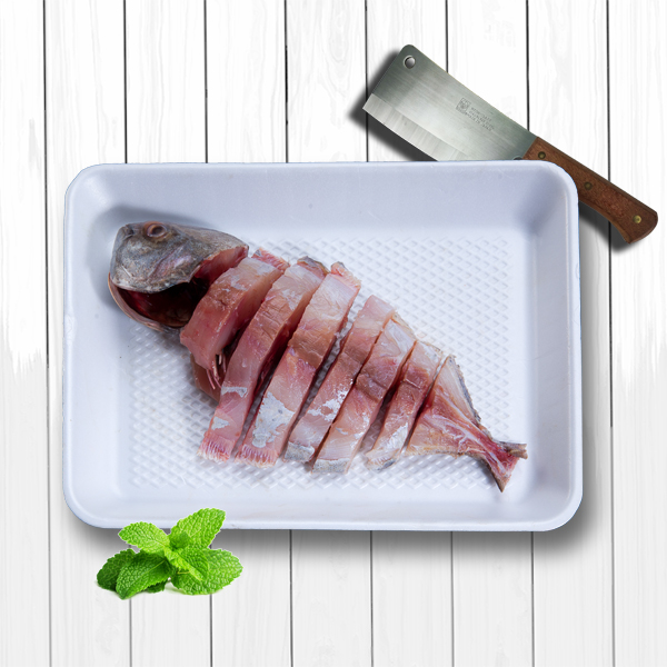 Black Pomfret -  (Whole Medium) Cleaned Skin & Tail Out One Finger Slice  (Aprox 550gm/700gm)