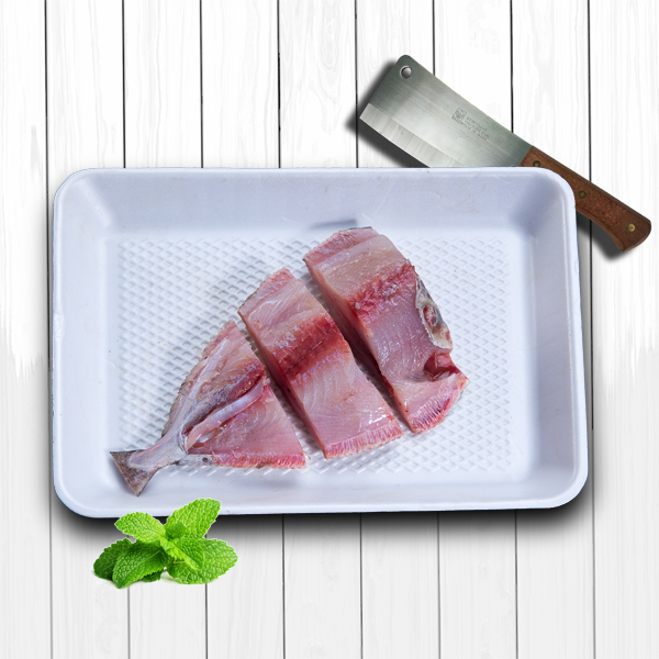 Black Pomfret ( Whole Big ) Cleaned Head,Tail & Skin Out Two Finger Slice  (Aprox 2.1kg/2.5kg)